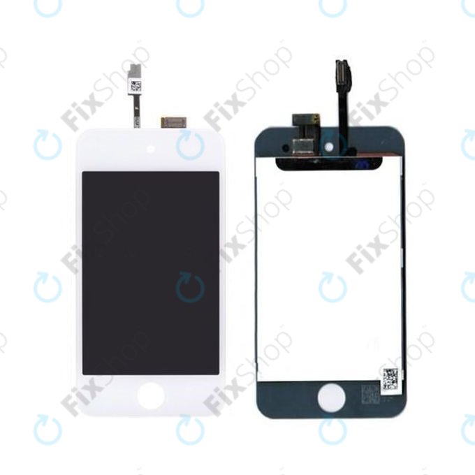 LCD Displej pro iPod Touch (4th Gen), White, Dotykové sklo s rámem