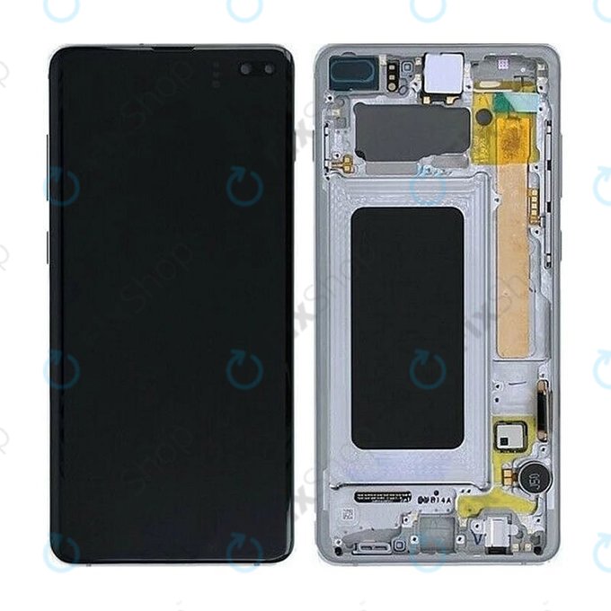 Samsung Galaxy S10 Plus G975F - LCD Displej + Dotykové Sklo + Rám (Prism Black) OLED