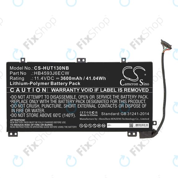 Baterie pro Huawei MateBook 13, 13 i7, 3600mAh, Li-Pol, 11.4V, HB4593J6ECW, HQ