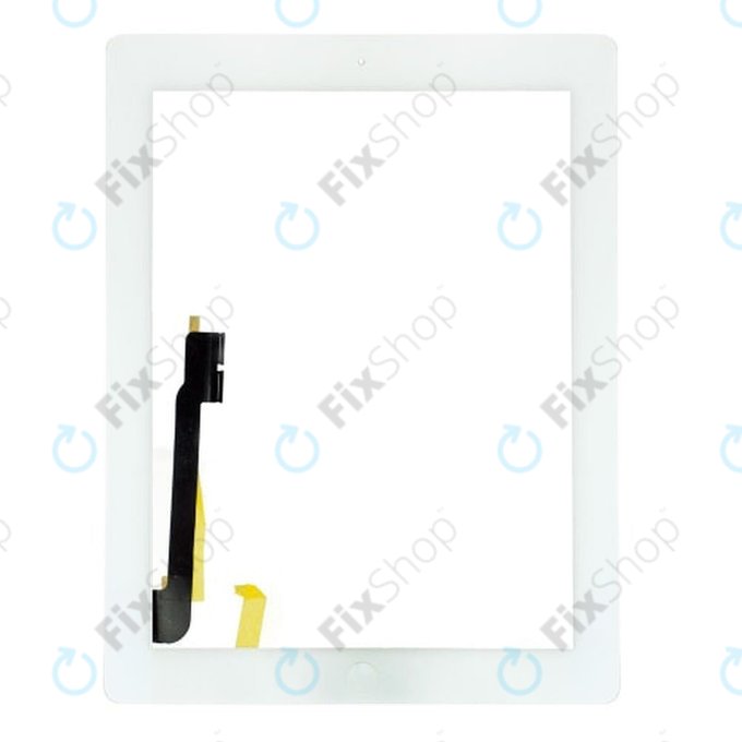 Dotykové sklo s tlačítkem domů pro iPad 3, iPad 4, White