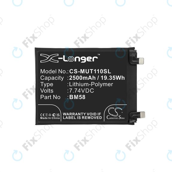 Baterie pro Xiaomi 11T Pro, 2500mAh, Li-Pol, 7.74 V, BM58, HQ
