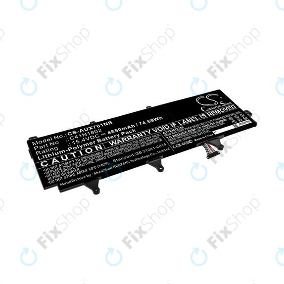 Baterie pro Asus Zephyrus Gx701, Rog Zephyrus S Gx701, Rog Gx701, 4850mAh, Li-Pol, 15.4V, C41N1802, HQ