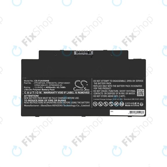 Baterie pro Fujitsu Lifebook AH77, A556, A3510, U536, 4050mAh, Li-Pol, 10.8V, CP641484-01, HQ