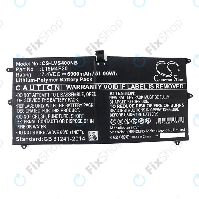 Baterie pro Lenovo Yoga 4S, 900S, 6900mAh, Li-Pol, 7.4V, L15M4P20, HQ