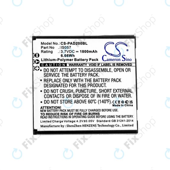 Baterie pro Pax myPOS D200, D200T, IS275, D200, 1800mAh, Li-Pol, 3.7V, IS057, HQ