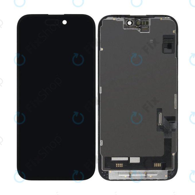 Displej Hard OLED pro iPhone 15, Dotykové sklo s rámem, FixPremium