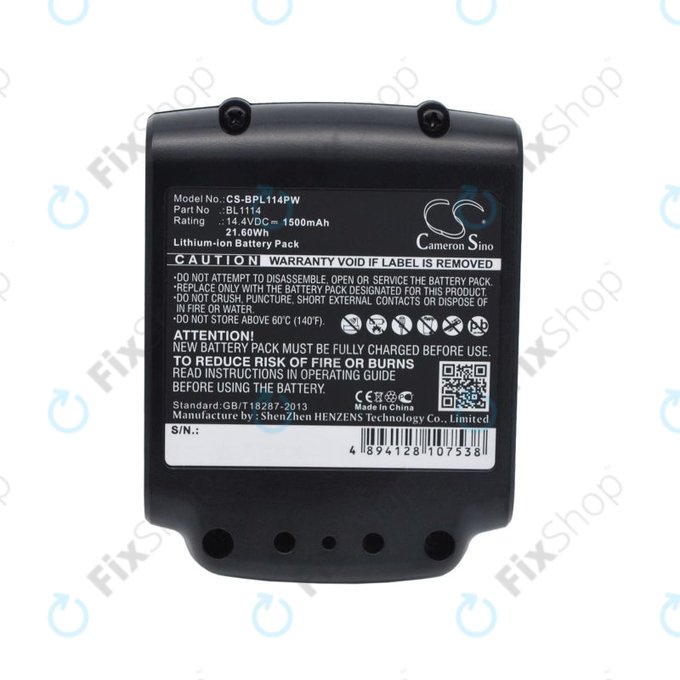 Baterie pro Black & Decker ASL146BT12A, LBXR16, SSL20SB, 1500mAh, Li-Ion, 14.4V, BL1114, HQ