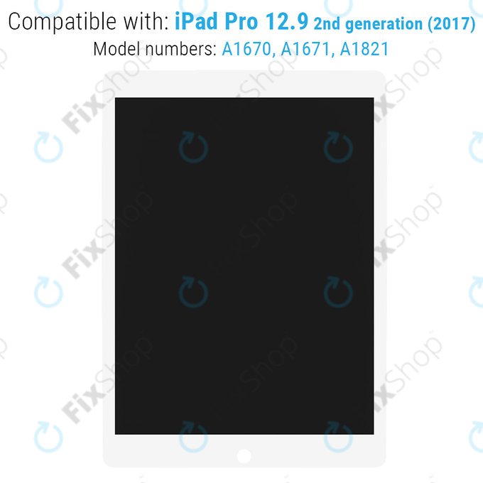 LCD Displej pro iPad Pro 12.9" (2nd Gen 2017), White, Dotykové sklo a IC Board sout Frame, Refurbished