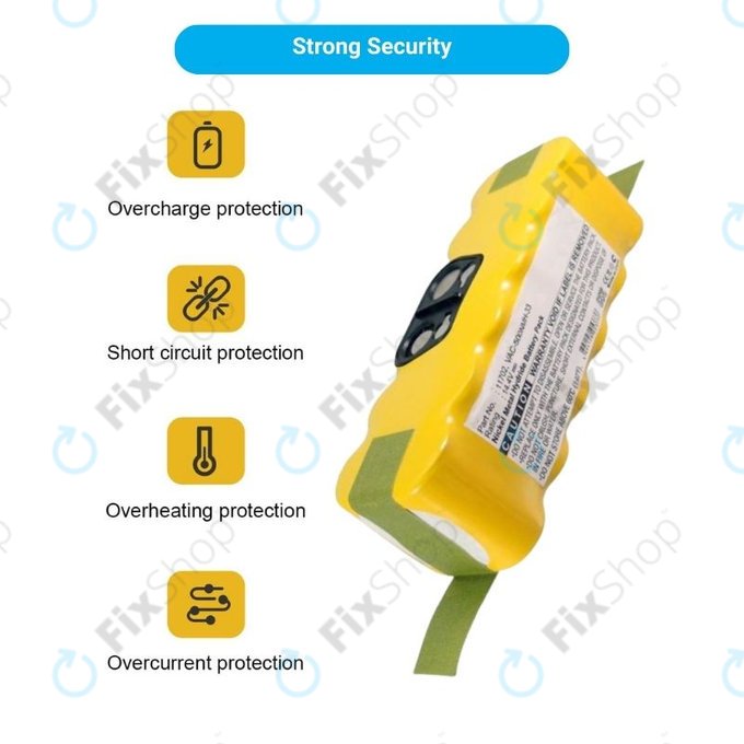 iRobot Roomba 500, 600, 700, 800, 900-series, R3, Scooba 450, Vileda 137173 - Baterie 11702, GD-Roomba-500, VAC-500NMH-33 Ni-MH 14.4V 3500mAh