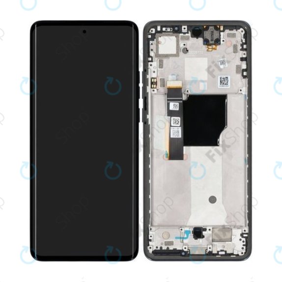 Motorola Edge 40 Neo XT2307 - LCD Displej + Dotykové Sklo + Rám (Black Beauty) - 5D68C23158 Genuine Service Pack