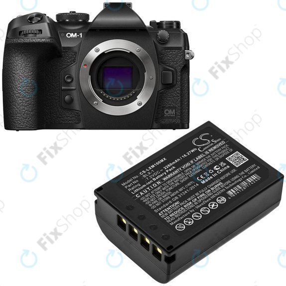 Baterie pro Olympus OM SYSTEM OM-1, OM-1 Mirrorless, 2260mAh, Li-Ion, 7.2V, BLX-1, HQ
