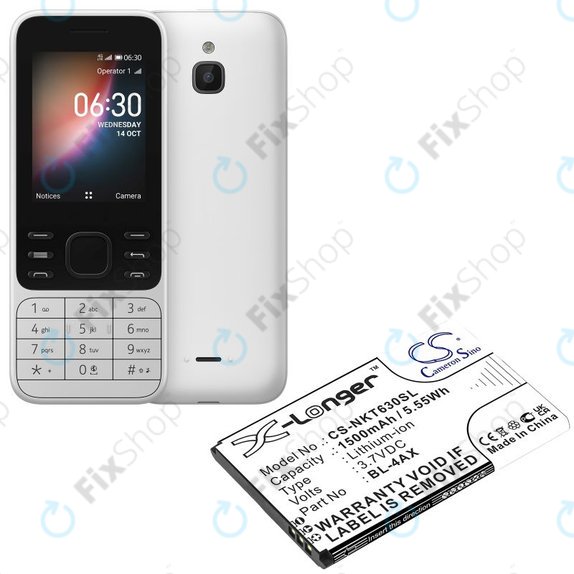 Baterie pro Nokia 6300 4G, Nokia 8000 4G, 1500mAh, Li-Ion, 3.7V, BL-4AX, HQ