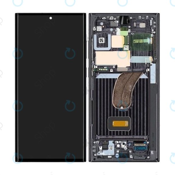Samsung Galaxy S23 Ultra S918B - LCD Displej + Dotykové Sklo + Rám (Phantom Black) - GH82-30466A, GH82-30465A Genuine Service Pack