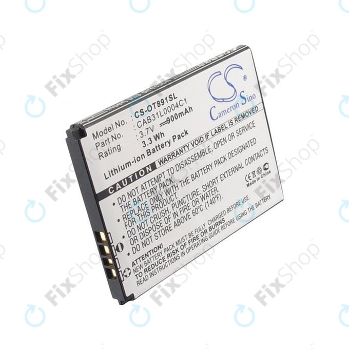 Baterie pro Alcatel One Touch, OT, TCL A, Vodafone, 900mAh, Li-ion, 3.7V, CAB31L0004C1, HQ