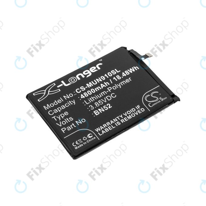 Baterie pro Xiaomi Redmi Note 9 Pro, 4800mAh, Li-Pol, 3.85 V, BN52, HQ