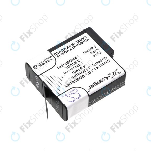 Baterie pro Gopro Hero 8, Hero 6, 1250mAh, Li-Ion, 3.85V, AHDBT-501, HQ