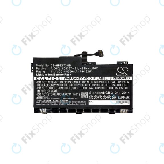 Baterie pro HP Zbook 17 G3, 8300mAh, Li-Ion, 11.4V, AI06XL, HQ
