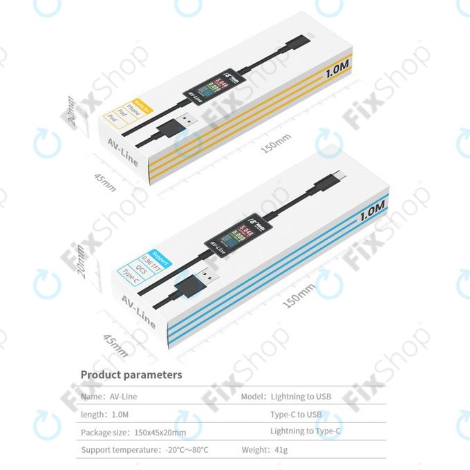 AV-Line - Smart Detekční Nabíjecí Kabel (Lightning - USB-A)