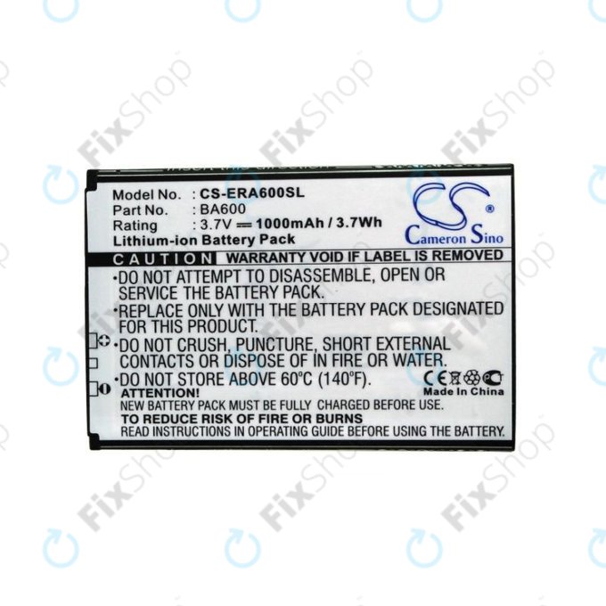 Baterie pro Sony Ericsson Kumquat, ST25, ST25i, Xperia U, 1000mAh, Li-Ion, 3.7V, BA600, HQ