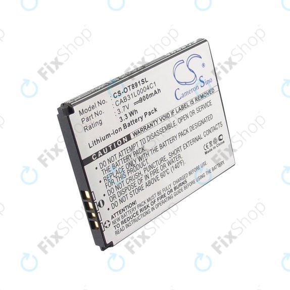 Baterie pro Alcatel One Touch, OT, TCL A, Vodafone, 900mAh, Li-ion, 3.7V, CAB31L0004C1, HQ