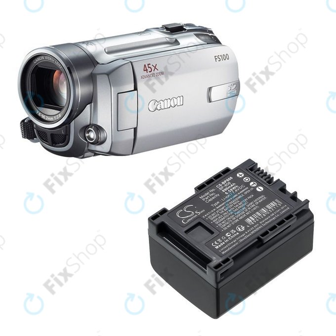 Baterie pro Canon FS10, FS11, FS100, 890mAh, Li-Ion, 7.4V, BP-808, HQ