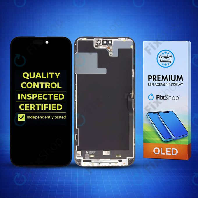 Displej Hard OLED pro iPhone 14 Pro Max, Dotykové sklo s rámem, FixPremium