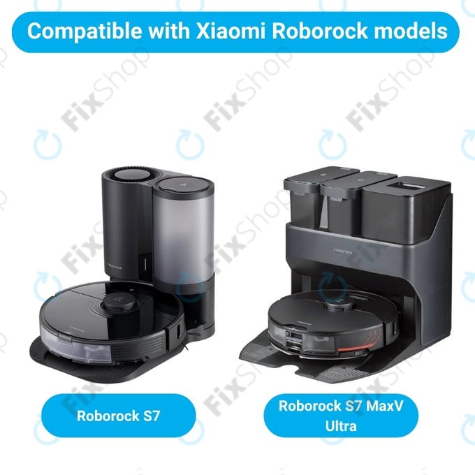 Sada náhradních dílů pro Xiaomi Roborock S7, S7 MaxV Ultra (1x Hlavní kartáč, 2x Filtr, 2x Boční kartáč – černý, 2x Mopovací útěrka)