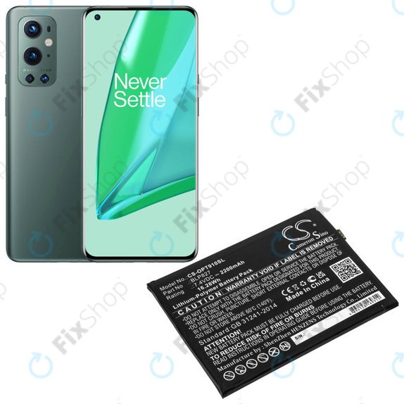 Baterie pro OnePlus 9 Pro LE2121 LE2125, 2200mAh, Li-Pol, 7.4 V, BLP827, HQ