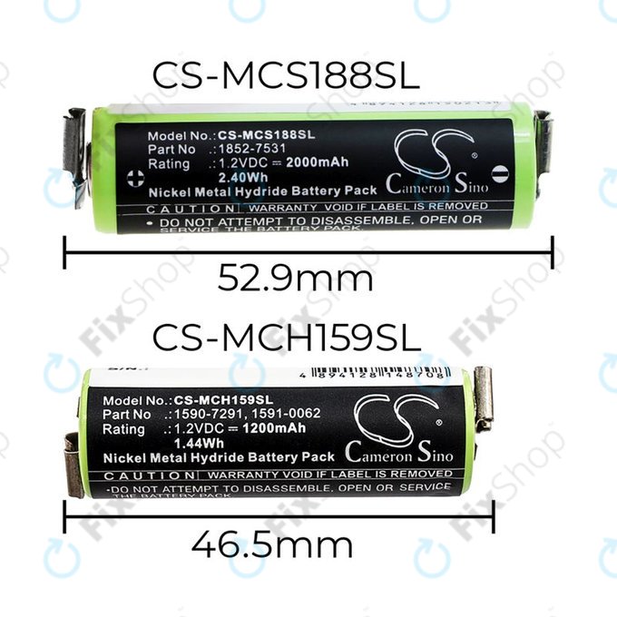Baterie pro Moser Easy Style 1881, 2000mAh, Ni-MH, 1.2V, 1852-7531, HQ
