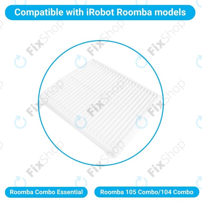 Prachový filtr, 2 ks pro iRobot Roomba Combo Essential, Roomba 105 Combo, 104 Combo