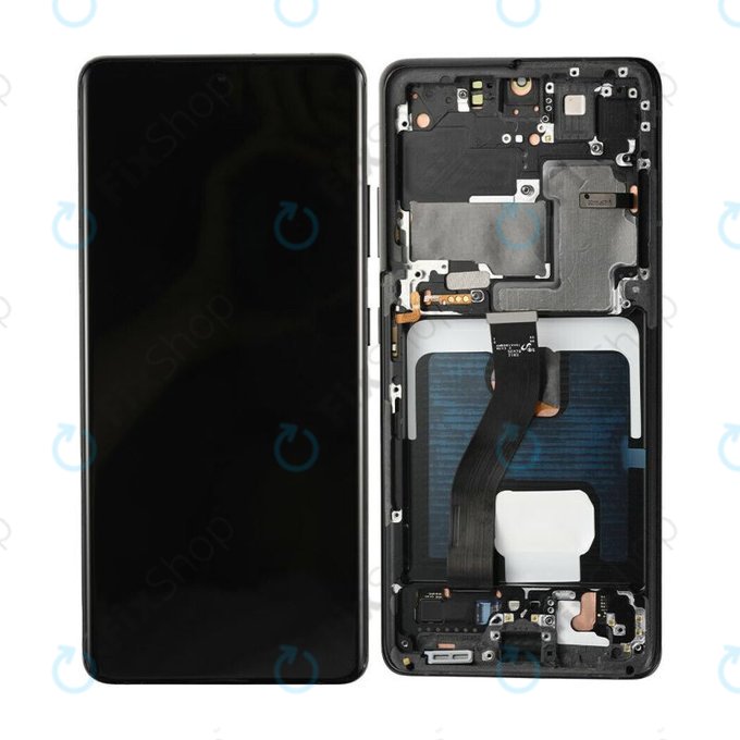 Samsung Galaxy S21 Ultra G998B - LCD Displej + Dotykové Sklo + Rám (Phantom Black) TFT