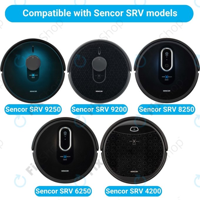 Sada náhradních dílů pro Sencor SRV9250, 9200, 8250, 6250, 4200 (2x Hlavní kartáč, 4x Filtr, 4x Boční kartáč, 4x Mopovací útěrka)