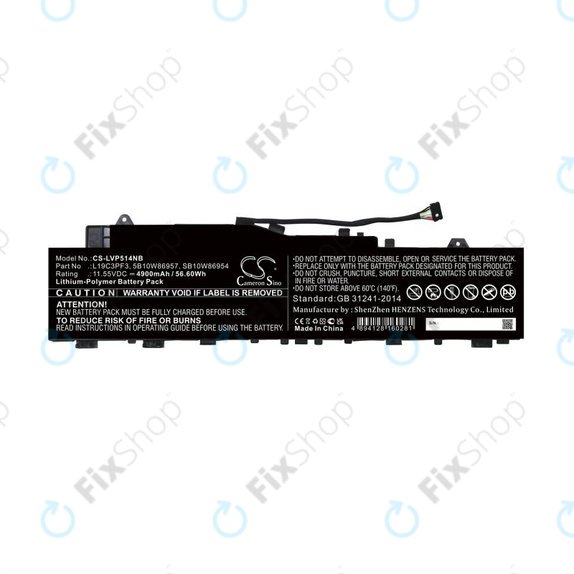 Baterie pro Lenovo Ideapad 5 14, Xiaoxin Air 14 2020, 4900mAh, Li-Pol, 11.55V, 5B10W86957, HQ