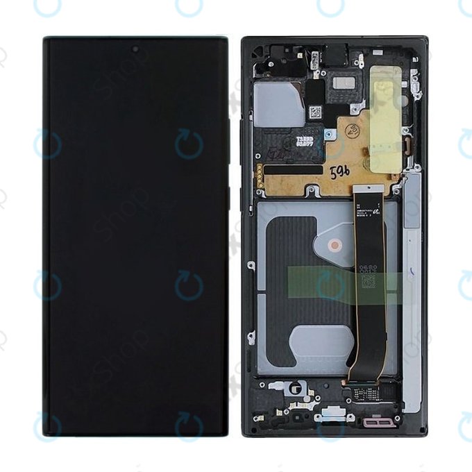 Samsung Galaxy Note 20 Ultra N986B - LCD Displej + Dotykové Sklo + Rám (Mystic Black) - GH82-23596A, GH82-31461A, GH82-23621A, GH82-23622A, GH82-23597A, GH82-31454A Genuine Service Pack