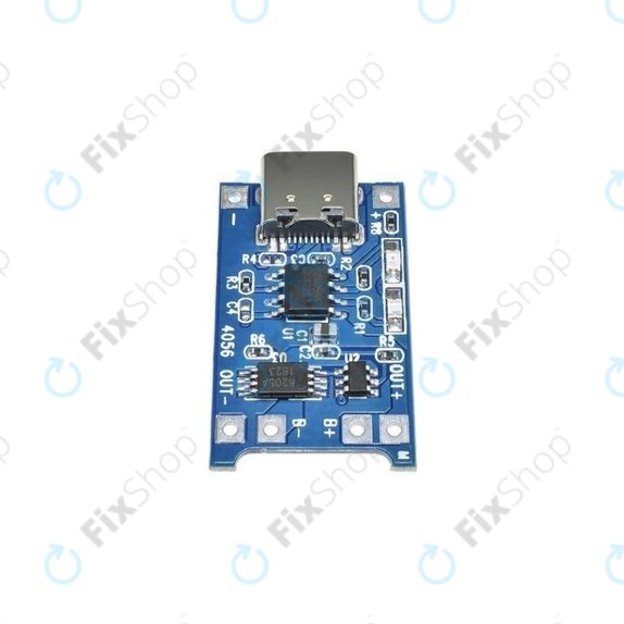 Nabíjecí modul TP4056 pro 18650 Li-ion baterii, USB-C, 1A