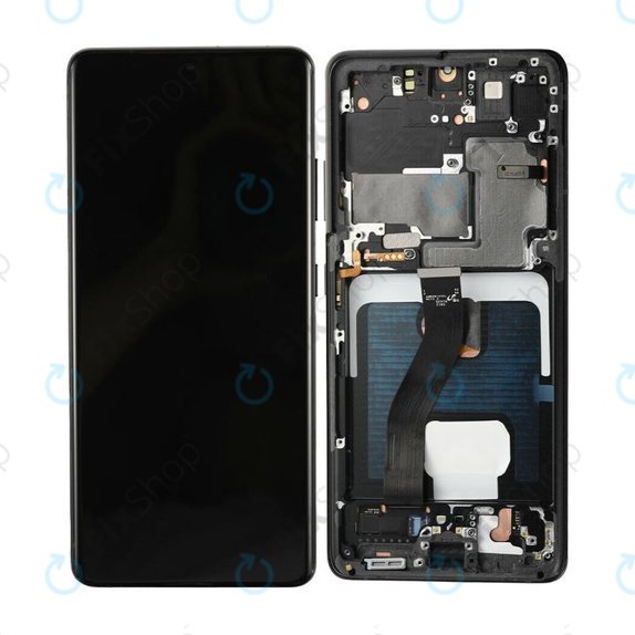 Samsung Galaxy S21 Ultra G998B - LCD Displej + Dotykové Sklo + Rám (Phantom Black) TFT