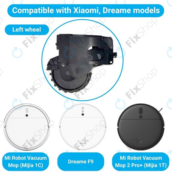 Xiaomi Dreame F9, Mi Robot Vacuum Mop (Mijia 1C), 2 Pro+ (Mijia 1T) - Kolo s Motorem (Levé) (Černé)