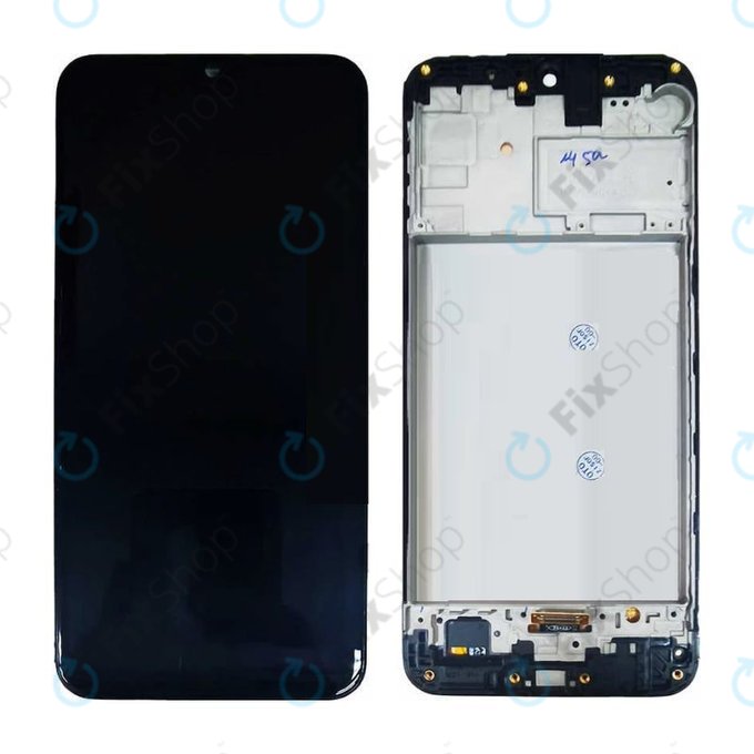 Samsung Galaxy M21 M215F - LCD Displej + Dotykové Sklo + Rám (Black) TFT