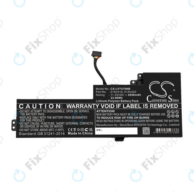 Baterie pro Lenovo Thinkpad A285, T470, T480, 2050mAh, Li-Pol, 11.25V, 01AV419, HQ
