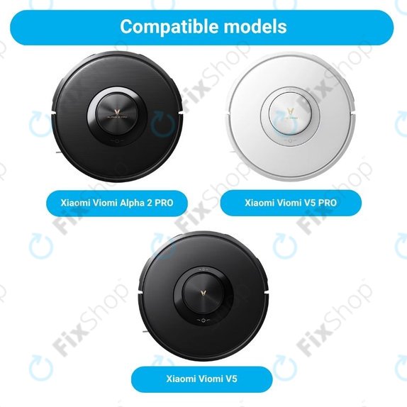 Sada náhradních dílů pro Xiaomi Viomi Alpha 2 PRO, V5 PRO, V5 (2x Hlavní kartáče, 4x Filtry, 4x Boční kartáče, 4x Mopovací utěrky, 4x Prachové sáčky)
