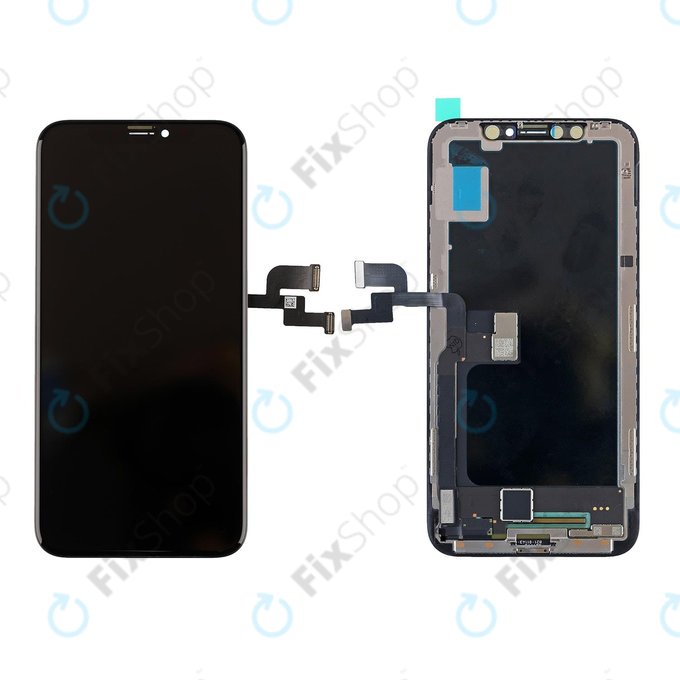 Displej Soft OLED pro iPhone X, Dotykové sklo s rámem, FixPremium