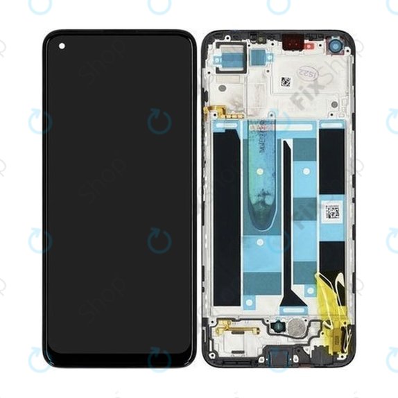 Realme 8 RMX3085 - LCD Displej + Dotykové Sklo + Rám (Cyber Black) - 4906919 Genuine Service Pack