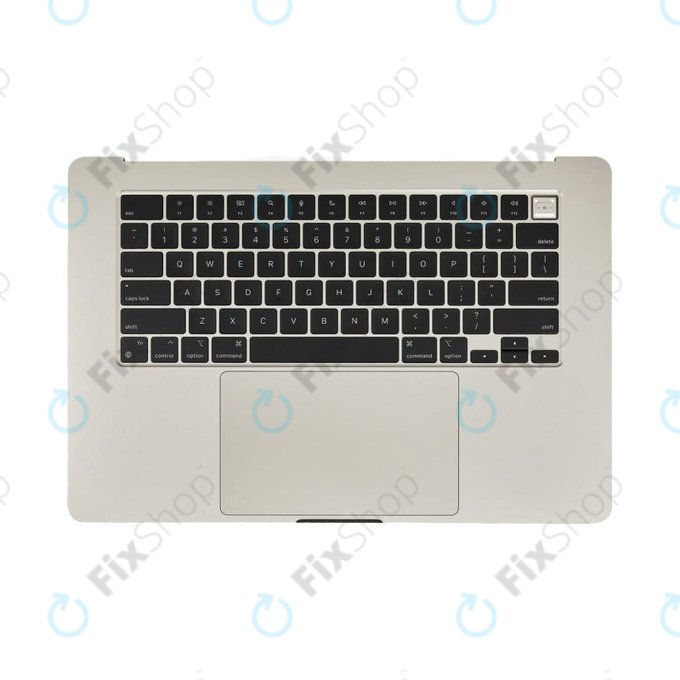 Horní rám klávesnice pro MacBook Air 15", A3114 (2024), s klávesnicí US a baterií, Starlight, 661-40268, Genuine Apple