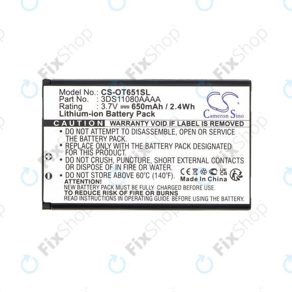 Baterie pro Alcatel Lollipops, 650mAh, Li-Ion, 3.7V, 3DS11080AAAA, HQ