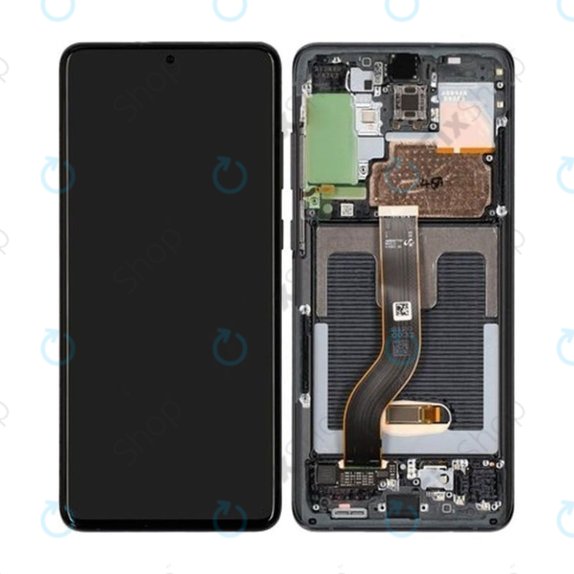 Samsung Galaxy S20 Plus G985F - LCD Displej + Dotykové Sklo + Rám (Cosmic Black) OLED