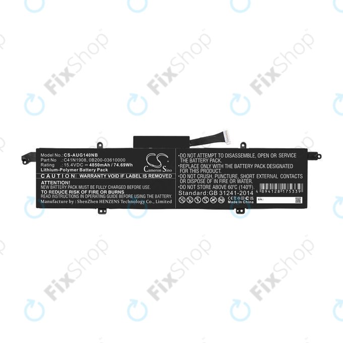 Baterie pro Asus ROG Zephyrus G14 Ga401, 4850mAh, Li-Pol, 15.4V, C41N1908, HQ