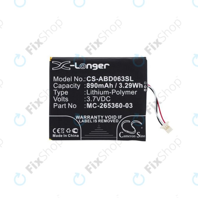 Amazon Kindle 7th, 8th, 499, 558, X - Baterie MC-265360-03, 58-000083 890mAh HQ