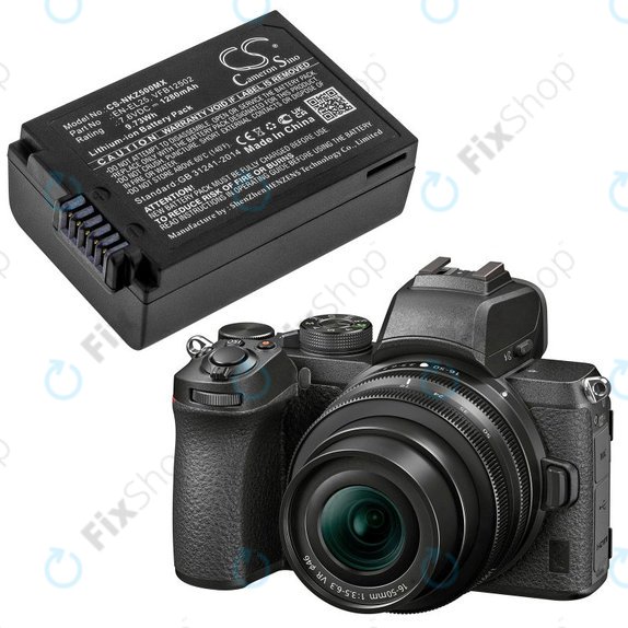 Baterie pro Nikon Z50, Z50 ZFC, Z30, Z FC, 1280mAh, Li-Ion, 7.6V, EN-EL25, HQ