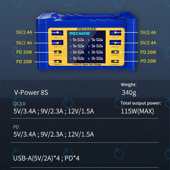 Mechanic V-Power 8S - Servisní Nabíjecí Stanice