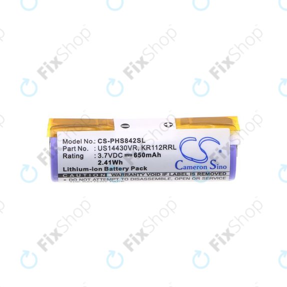 Baterie pro Philips HS8420, 650mAh, Li-Ion, 3.7V, US14430VR, KR112RRL, HQ